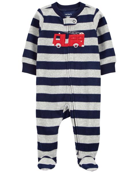 Carter's  Baby Firetruck Zip-Up Fleece Sleep & Play