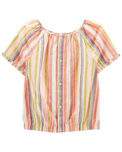 Carter's Kid Striped Linen Top