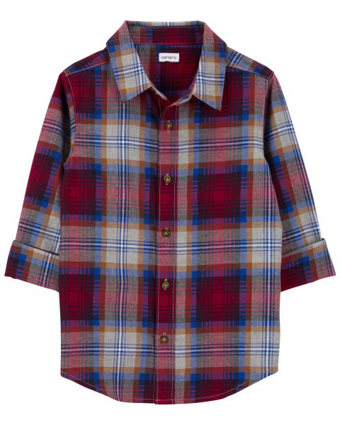 Carter's Kid Plaid Twill Button-Front Shirt