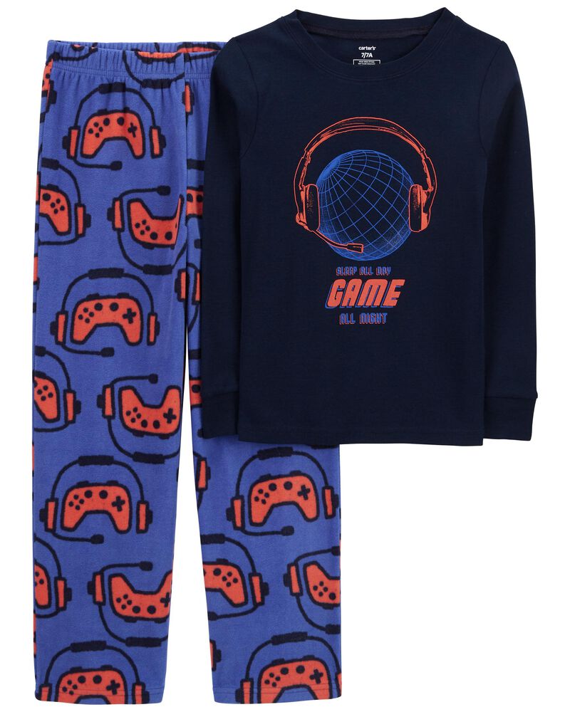 Carter's Kid 2-Piece Video Game Cotton Top & Fleece Pant Pajamas