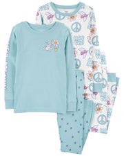 Carter's Kid 4-Piece Peace Sign 100% Snug Fit Cotton Pajamas