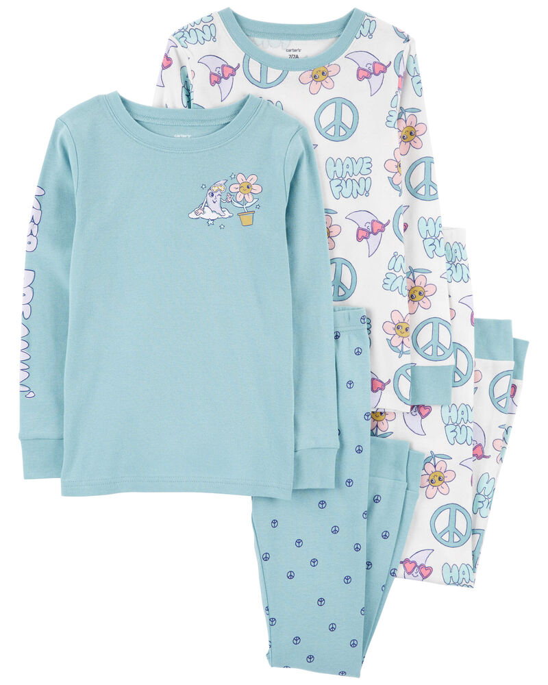 Carter's Kid 4-Piece Peace Sign 100% Snug Fit Cotton Pajamas