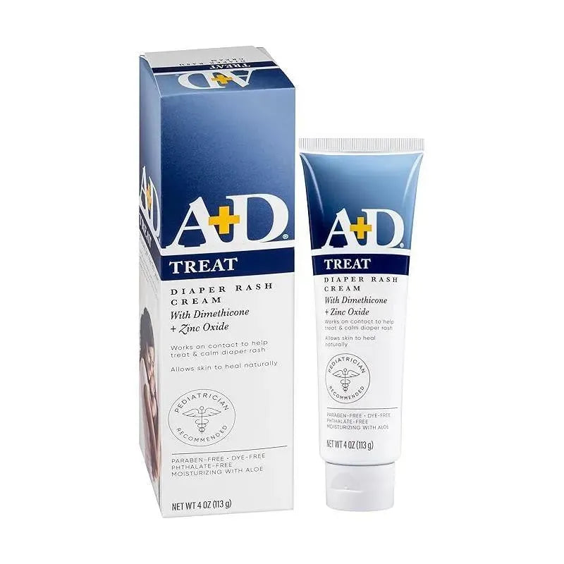 A+D - Creme para tratamento de assaduras com óxido de zinco, cuidados com a pele do bebê de fácil espalhamento, 4 onças